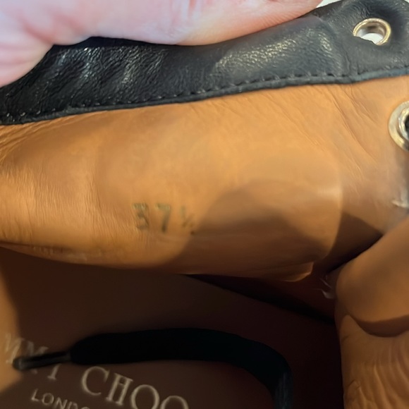 Authentic Jimmy Choo Black Lace and Leather Tokyo High Top Sneakers - Picture 10 of 11